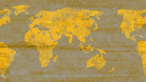 Animated Digital World Map Data Background