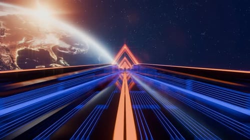 3D-Renderer kosmischer Hintergrund, Endlosschleife