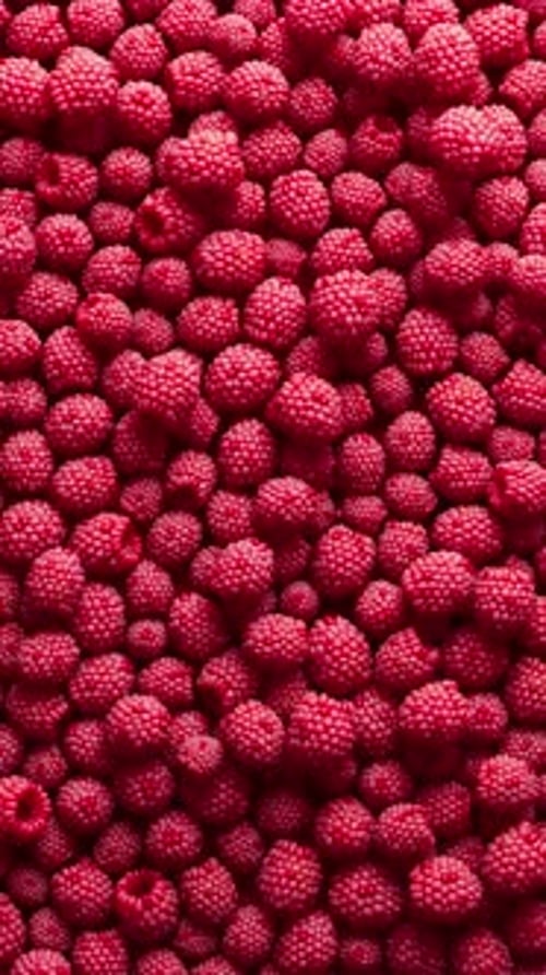 Seamless Vertical Loop of Fresh Red Raspberries