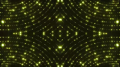 Dynamic yellow star lights shimmer creating festive celebration backdrop