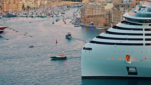 Malta Valletta 11112025 Cruise Ship in the Port of Valletta Malta Popular European Tourist