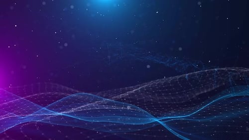 Abstract Wave Futuristic Technology Wave 3D Wireframe Digital Cyberspace Big Data Cyberspace of