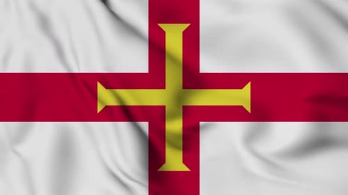 Guernsey Flag Waving Realistic Loop Animation