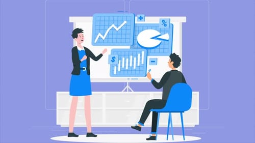 Office Worker Showing Business Presentation To His Boss 4K