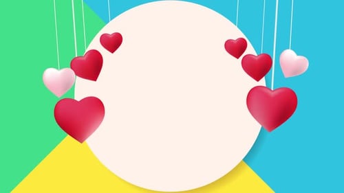 Hanging Hearts Celebration Frame Animation