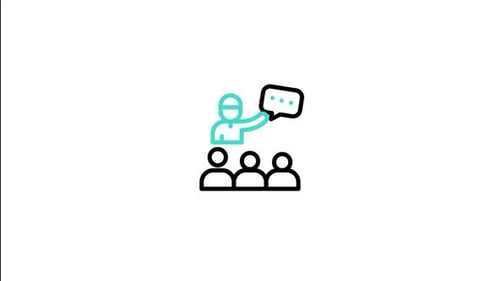 Animated Minimalist Line Icon: Person Speaking to Audience