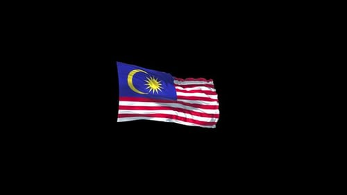 Malaysian Flag Waving Seamless Loop Animation