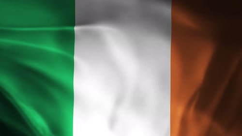 Vertical Waving Ireland Flag Looping Motion Background
