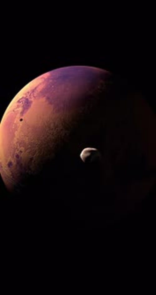 Phobos und Deimos rund um den Marsplaneten