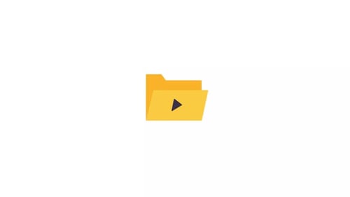 Minimalist Animated Folder Icon with Play Button