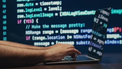 Man Working with Chat Gpt Bot AI Online Connecting with AI and Using a Chat GPT IT Engineer Software