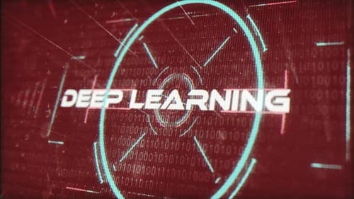 Futuristic Deep Learning Text with HUD and Glitch Effects