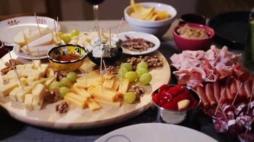 Italian or Spanish Restaurant with Traditional Tapas Food Spanish Cuisine Delicious Tapas and Cheese