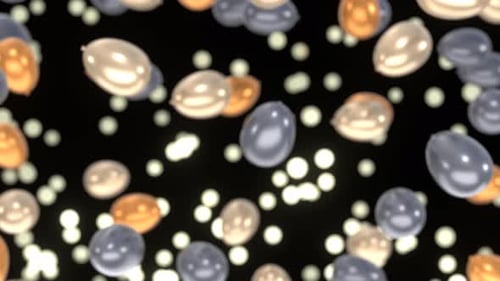 Glamorous Celebration Animation with Gold & Silver Balloons and Glitter Effects.