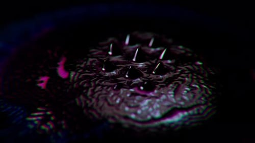 Ferrofluid Forming Spike Shapes