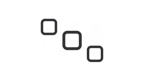 Animation noire à fines lignes de l'icône de chargement du carré rebondissant