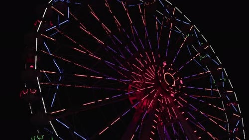 Ferris Wheel At Night In Amusement Park 2