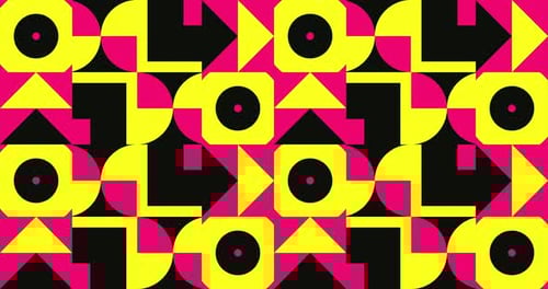 Animated Geometric Pattern or Background Loop Resolution Geometric Motion Design in Bright Pink
