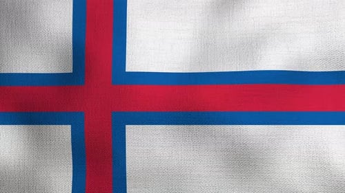 Faroe Islands National Flag Waving Animation