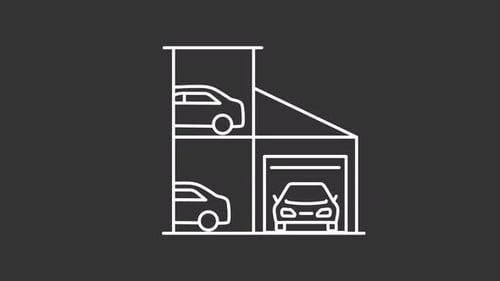 Minimalist Line Art Animation of Multi-Level Car Parking Structure