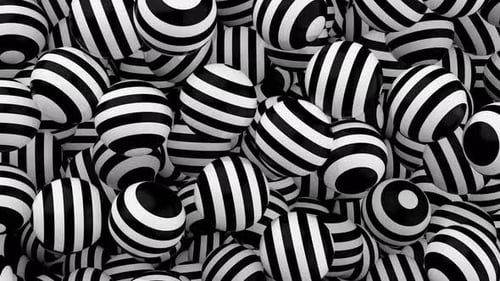 Zebra Stripe Spheres Monochrome Abstract Loop Animation
