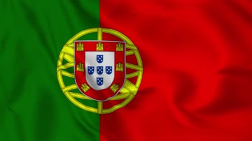 Realistic Waving Flag of Portugal Loop