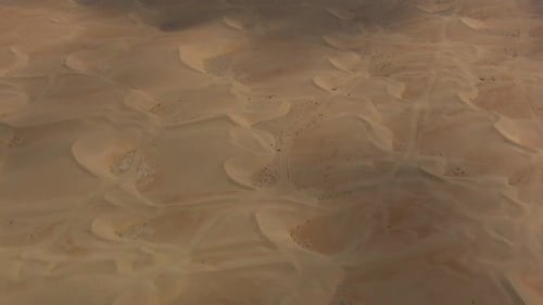 Desert dunes flyoverin forward motion