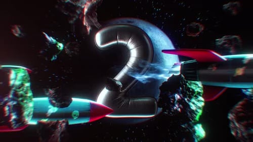 Retro Rocket Space Countdown Nummer 2
