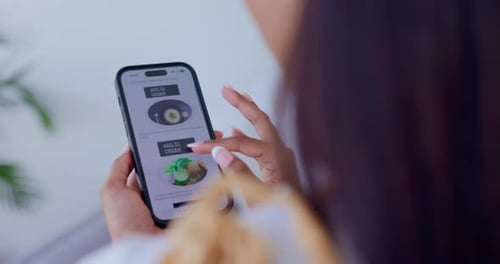 Mobile App Food Delivery Order Close Up