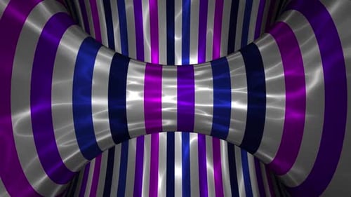 Hypnotic Abstract Tunnel Animation with Shimmering Vertical Stripes