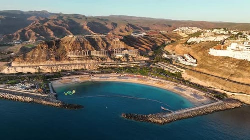 Amadores Beach During Sunset on the Island of Gran Canaria