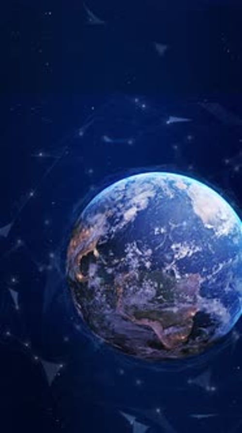 Futuristisches globales Netzwerk Weltkartenpunkt Globales Netzwerk Planet Erde 3D Digitaler Globus Netzwerk von