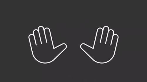 Animated Line Art Clapping Hands Icon