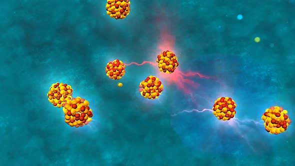 Dynamic Atomic Particles Energy Animated Loop Background, Motion ...