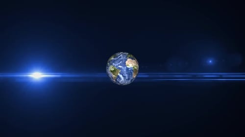 3D Realistic Earth Rotating with Lens Flare