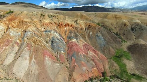 Striking Aerial View of Colorful Desert Mountains