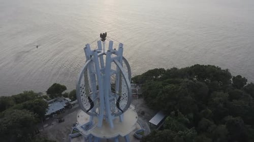 AH - S-LOG Raw File - Aerial View of Zero Kilometer (Kilometer Nol) Monument of Indonesia