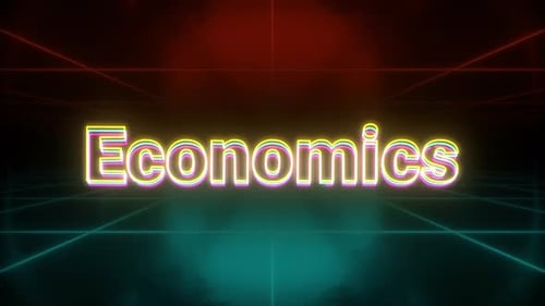 Animated Neon Glowing Text Title for Corporate Economics