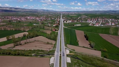 Kayseri Sivas highway road aerial view 4K