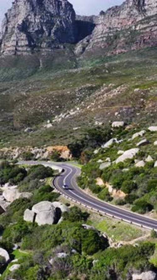 Coast Road At Cape Town In Western Cape South Africa.