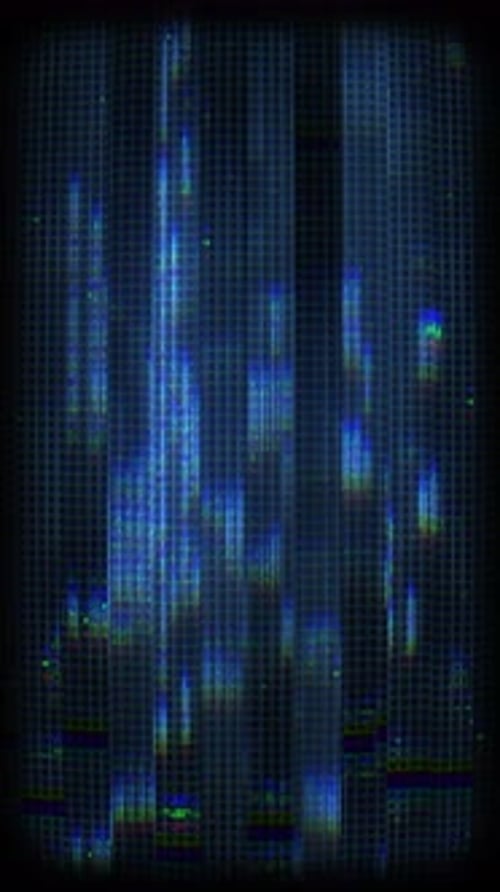Futuristic Digital Data Stream Glitch Vertical Background Loop