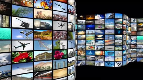 Diverse Image Collage in Wave Format