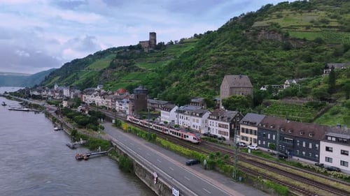 The Town Of Kaub On The Rhine Coast, Germany