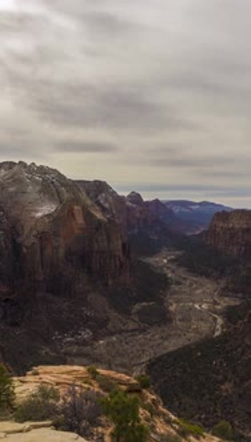 Zion Canyon From Summit of Angels Landing Utah USA Vertical Video