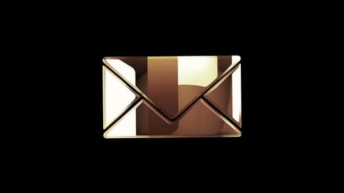 Envelope email metal symbol loop rotating