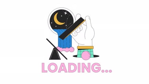 Surreal esoteric line 2D loading animation