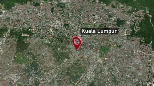 Kuala Lumpur City Map Zoom (Malaysia) from Space to Earth