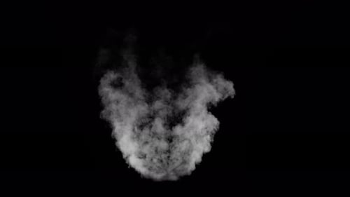 Fume Collection: A smoke leak being dispersed wide on black background