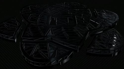 Abstract Geometric Metallic Structure Reveal Animation