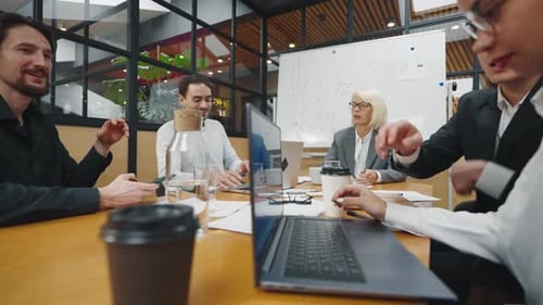 Team Collaborating at an Office Conference Table